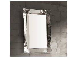 Moderní zrcadlo stříbrné zvlněné