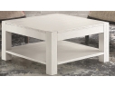 Moderní konferenční stolek bílý rýhovaný 80x80