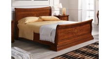 Masivní stylová dvoulůžková postel - intarzovaná