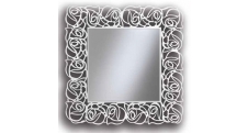 Čtvercové zrcadlo - rám v perleťově bílém odstínu R