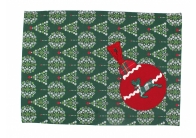 Prostírání bavlna 33x48 set 2 ks vzor cesmína + výšivka retro ozdoba Prostírání bavlna 33x48 set 2 ks vzor cesmína + výšivka retro ozdoba