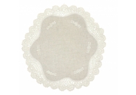 Prostírání bavlna vyšívané s krajkou diam. 40 cm Prostírání bavlna vyšívané s krajkou diam. 40 cm