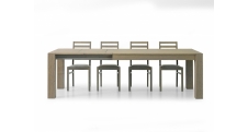 Jídelní stůl dub rýhovaný, barva sépiová - rozkládací 160x90
