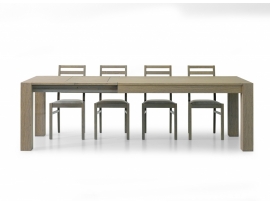 Jídelní stůl dub rýhovaný, barva sépiová - rozkládací 180x90