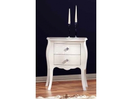 Luxusní noční stolek Swarovski bílé a lesklé barvy