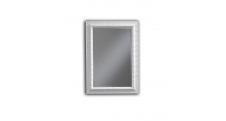Zrcadlo, broušené hrany - rám v bílé barvě s aplikací zlata
