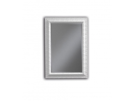 Zrcadlo, broušené hrany - rám v bílé barvě s aplikací zlata