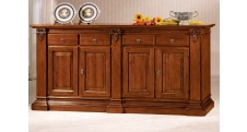 Stylová kredencová skříň, příborník - vyřezávané ornamenty v čele