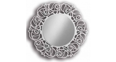 Kulaté zrcadlo - rám v bílé barvě