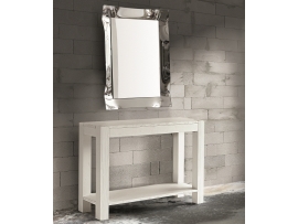 Moderní konzolový stolek rýhovaný bílý