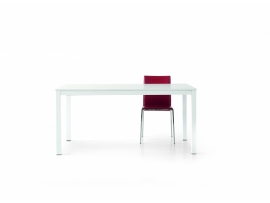 Jídelní stůl s kovou konstrukcí bílý - rozkládací 120x80
