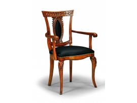 Královská židle s opěrkami černá kůže 56x48x96