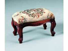Stylová podnožka polstrovaná baroko s ozdobnými ornamenty 40x29x27