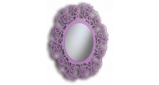 Oválné zrcadlo, rám v odstínu perleťové lila R