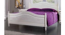 Masivní stylová dvoulůžková postel - patinovaná bílá R