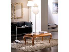 Stylový konferenční stolek oblé hrany ořech 110x55x45