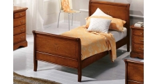 Masivní stylová jednolůžková postel - intarzovaná R