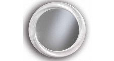 Kulaté zrcadlo - tvarovaný rám v perleťově bílém odstínu