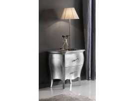 Luxusní noční stolek s aplikací stříbrné fólie