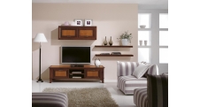 TV stolek, skříňka se 2 šuplíky a úložným prostorem v odstínu ořech základ R