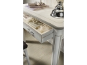 Stůl, psací stůl v barvě antické bílé a antracitové šedi