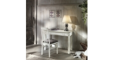 Stůl, psací stůl v barvě antické bílé a antracitové šedi