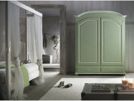 Šatní skříň antická bílá, olivová zelená patina R Šatní skříň antická bílá, olivová zelená patina R