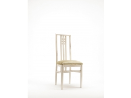 Židle čalouněná bílo stříbrná, zlaté polstrování