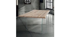Masivní stůl skleněný podstavec 160x90x4