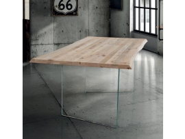 Masivní stůl skleněný podstavec 180x90x4